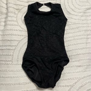 Chelsea b dance leo, black lace vguc child size large
